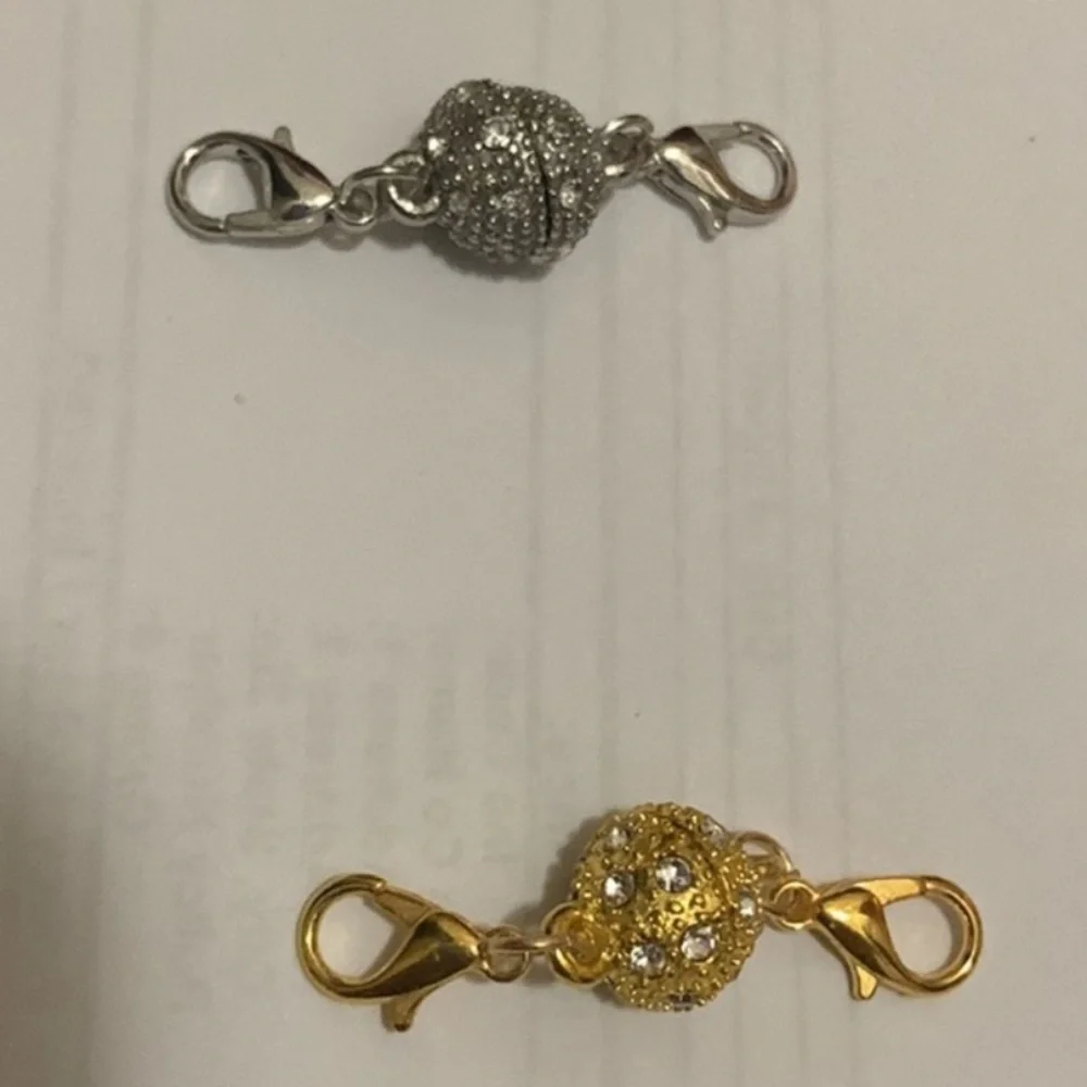 2 Magnetic Clasp For Easily Close/Open Necklace Or Bracelet.Gold color & Silver - Picture 11 of 13